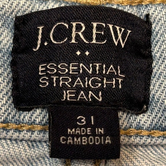 J. Crew Factory Essential Straight Jean in Light Wash with Blown-Out Knees, 31 - Picture 9 of 12